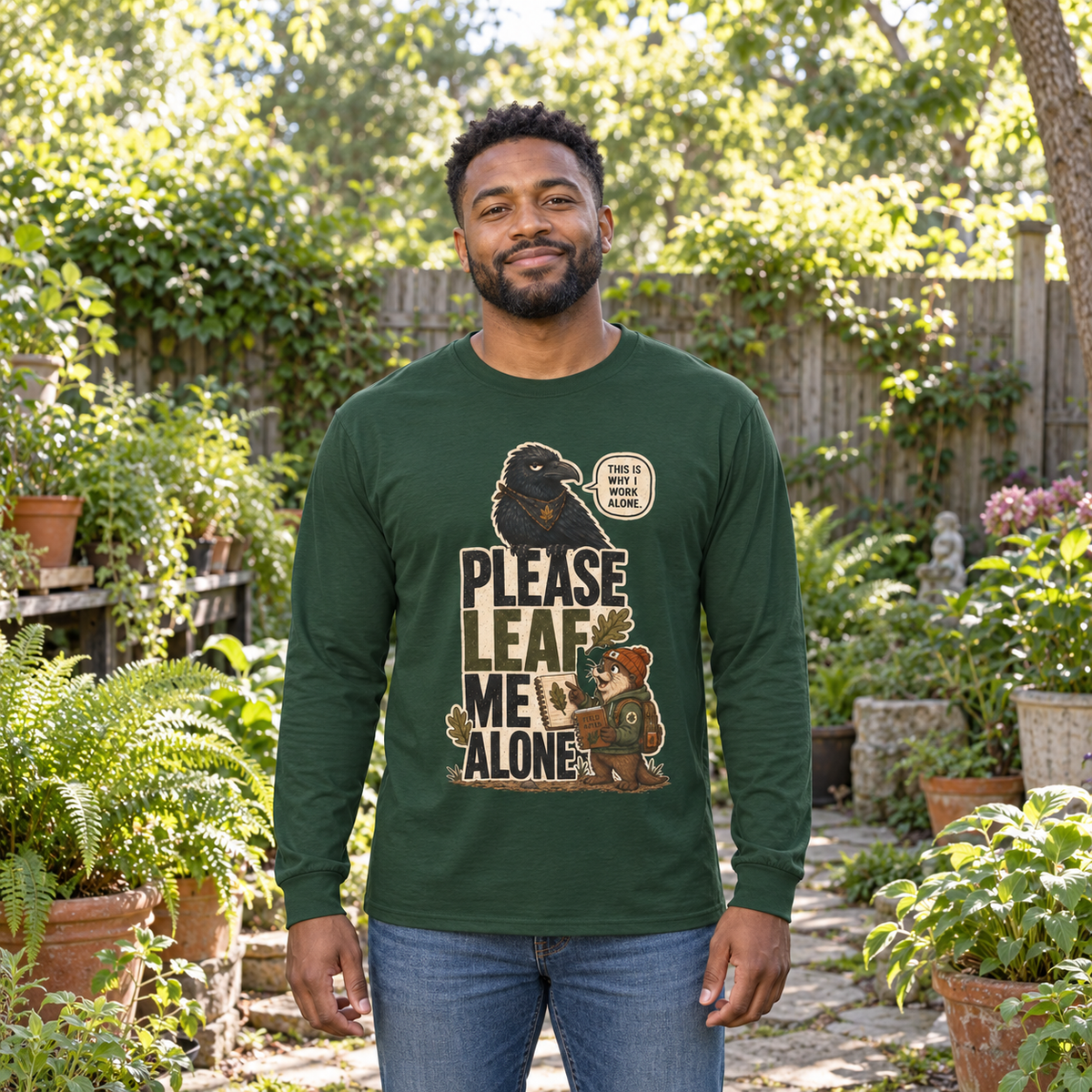 Please Leaf Me Alone Version 2 Otto and Echo Long Sleeve T-Shirt