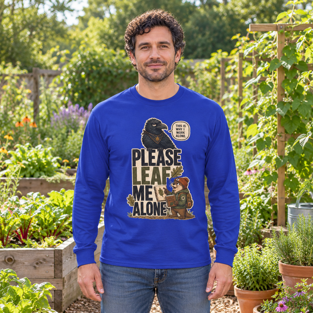 Please Leaf Me Alone Version 2 Otto and Echo Long Sleeve T-Shirt