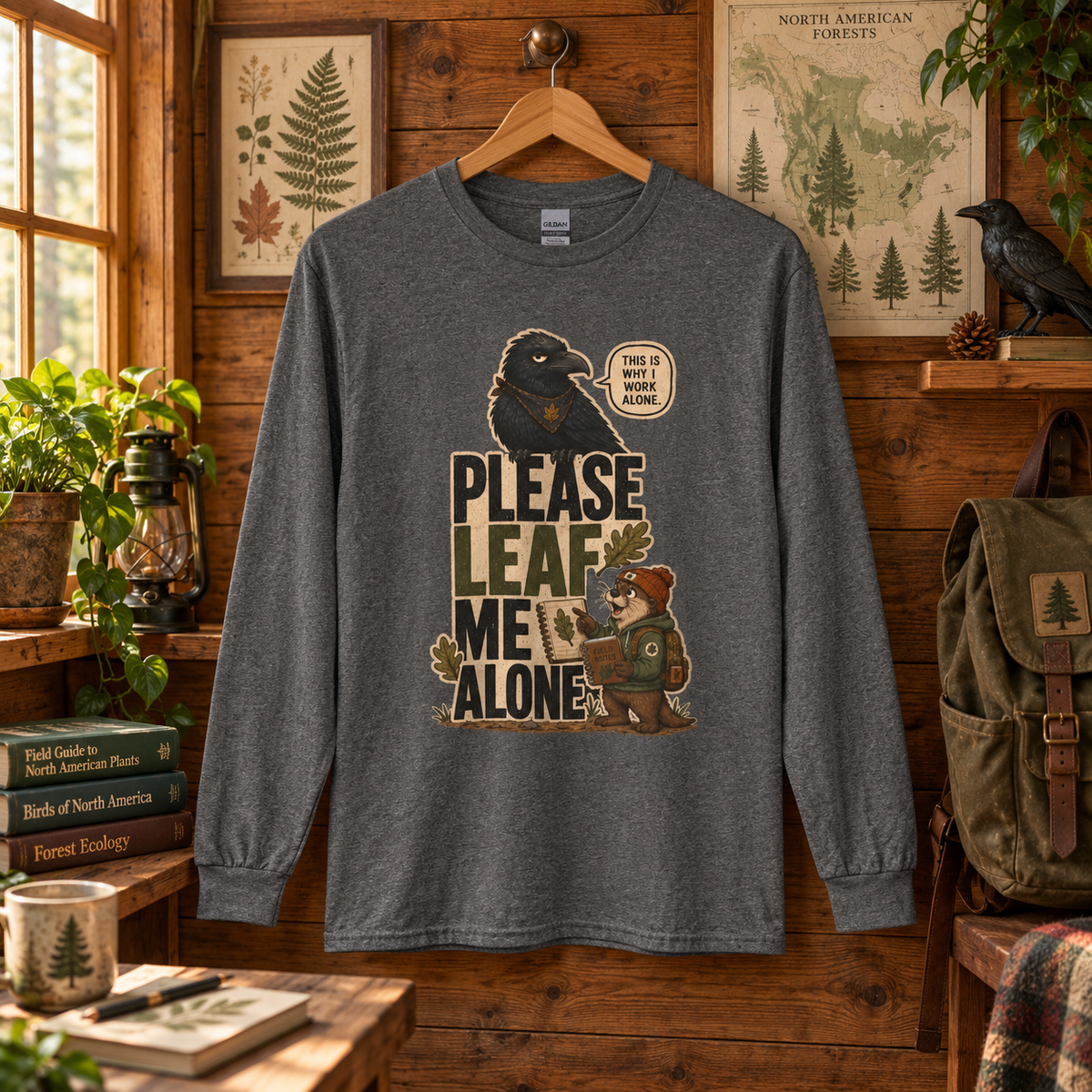 Please Leaf Me Alone Version 2 Otto and Echo Long Sleeve T-Shirt