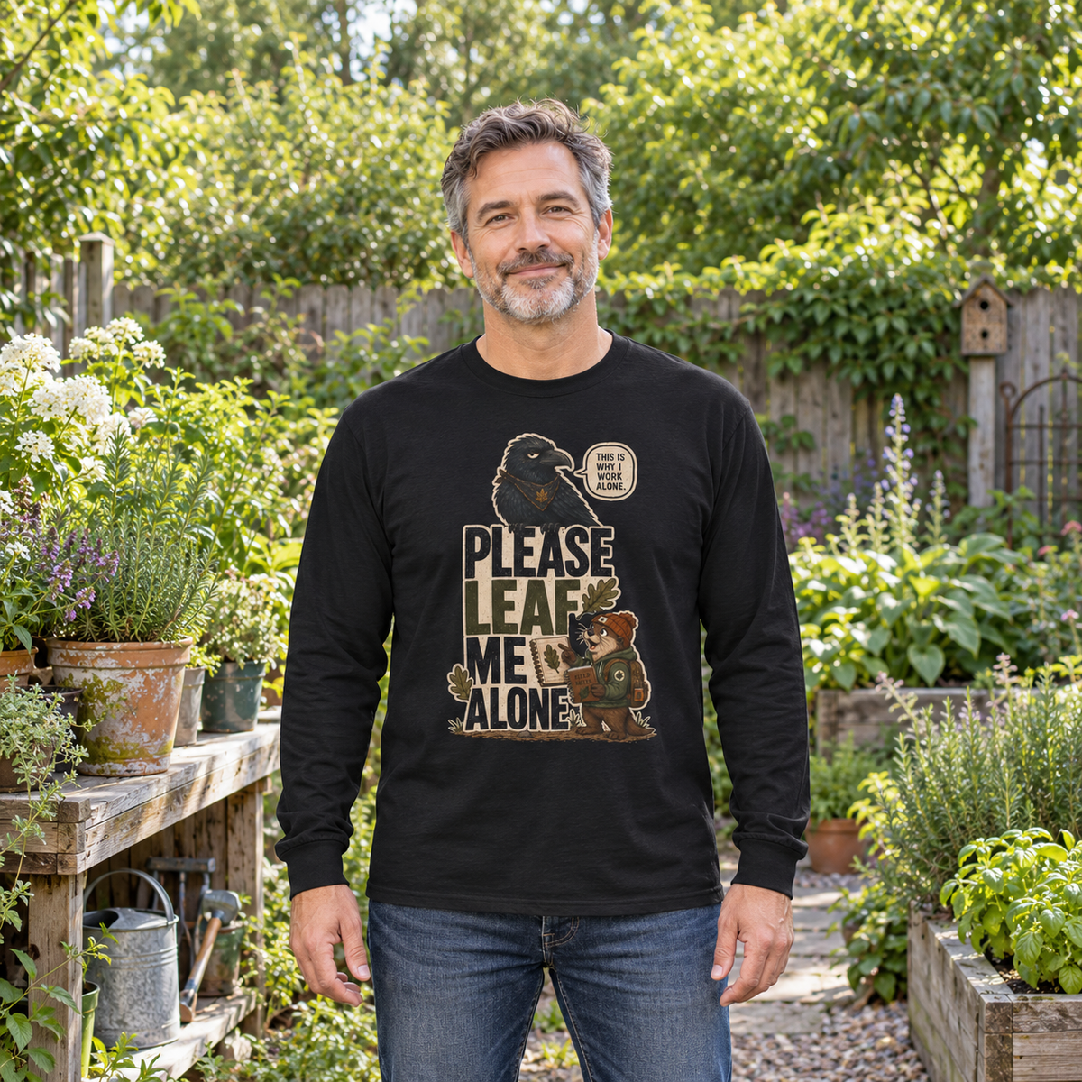 Please Leaf Me Alone Version 2 Otto and Echo Long Sleeve T-Shirt