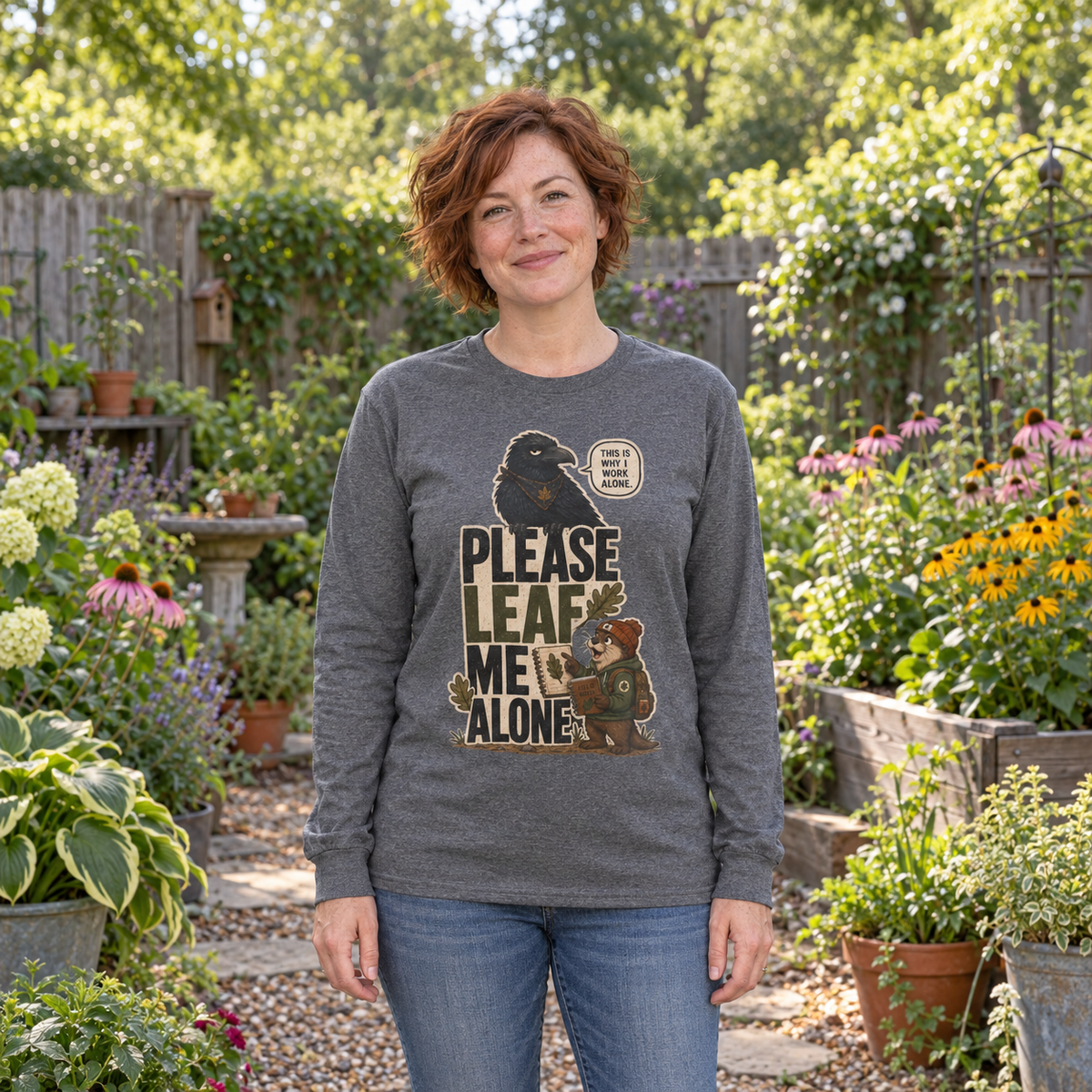Please Leaf Me Alone Version 2 Otto and Echo Long Sleeve T-Shirt