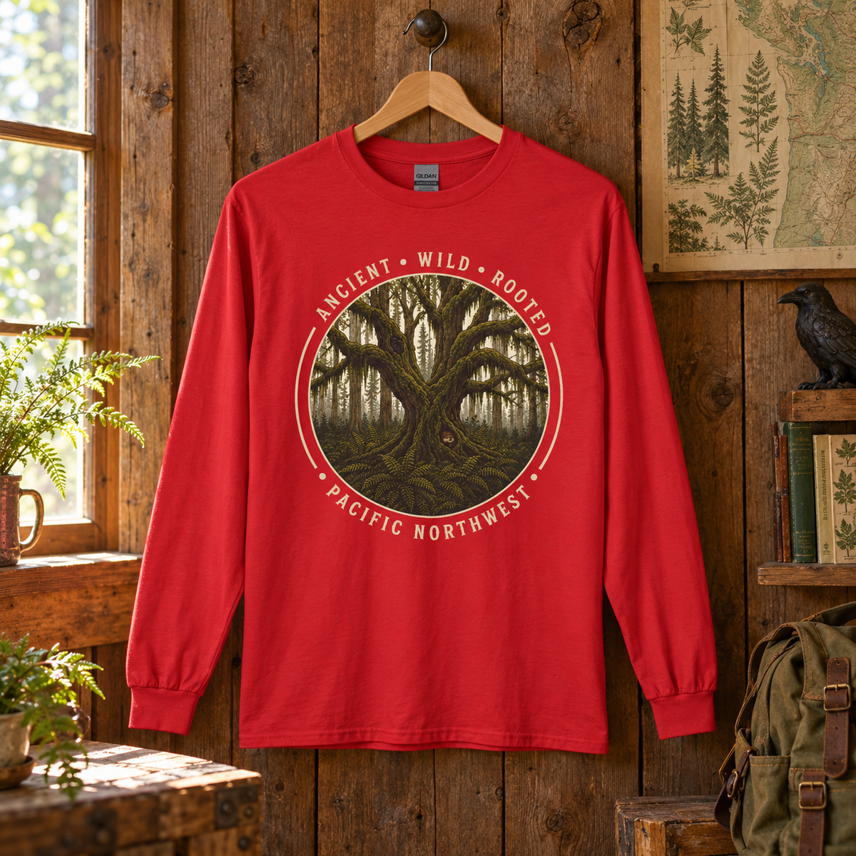 Pacific Northwest, Ancient, Wild, Rooted Long Sleeve T-Shirt