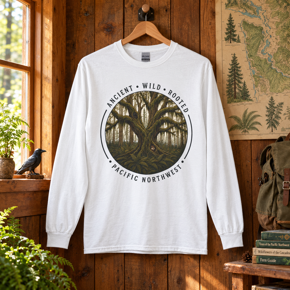 Pacific Northwest, Ancient, Wild, Rooted Long Sleeve T-Shirt
