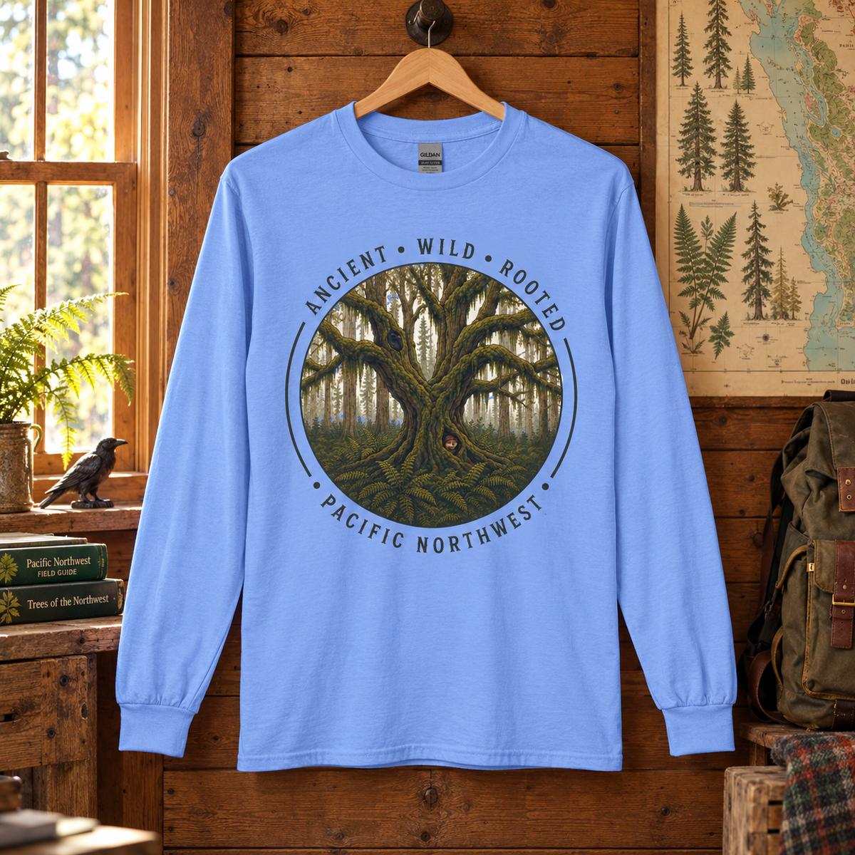 Pacific Northwest, Ancient, Wild, Rooted Long Sleeve T-Shirt