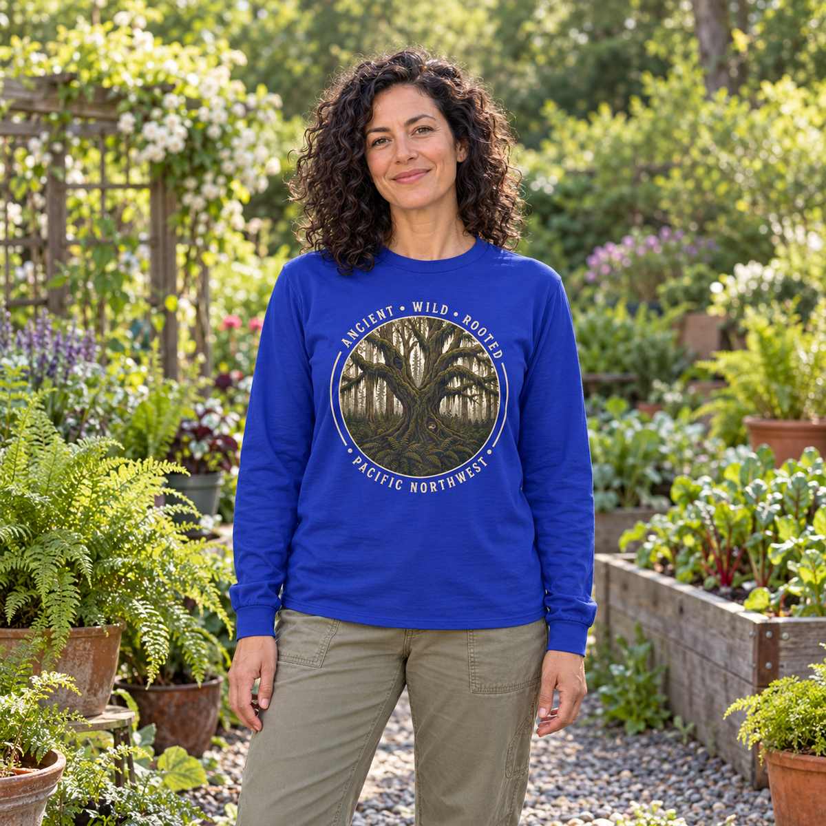 Pacific Northwest, Ancient, Wild, Rooted Long Sleeve T-Shirt