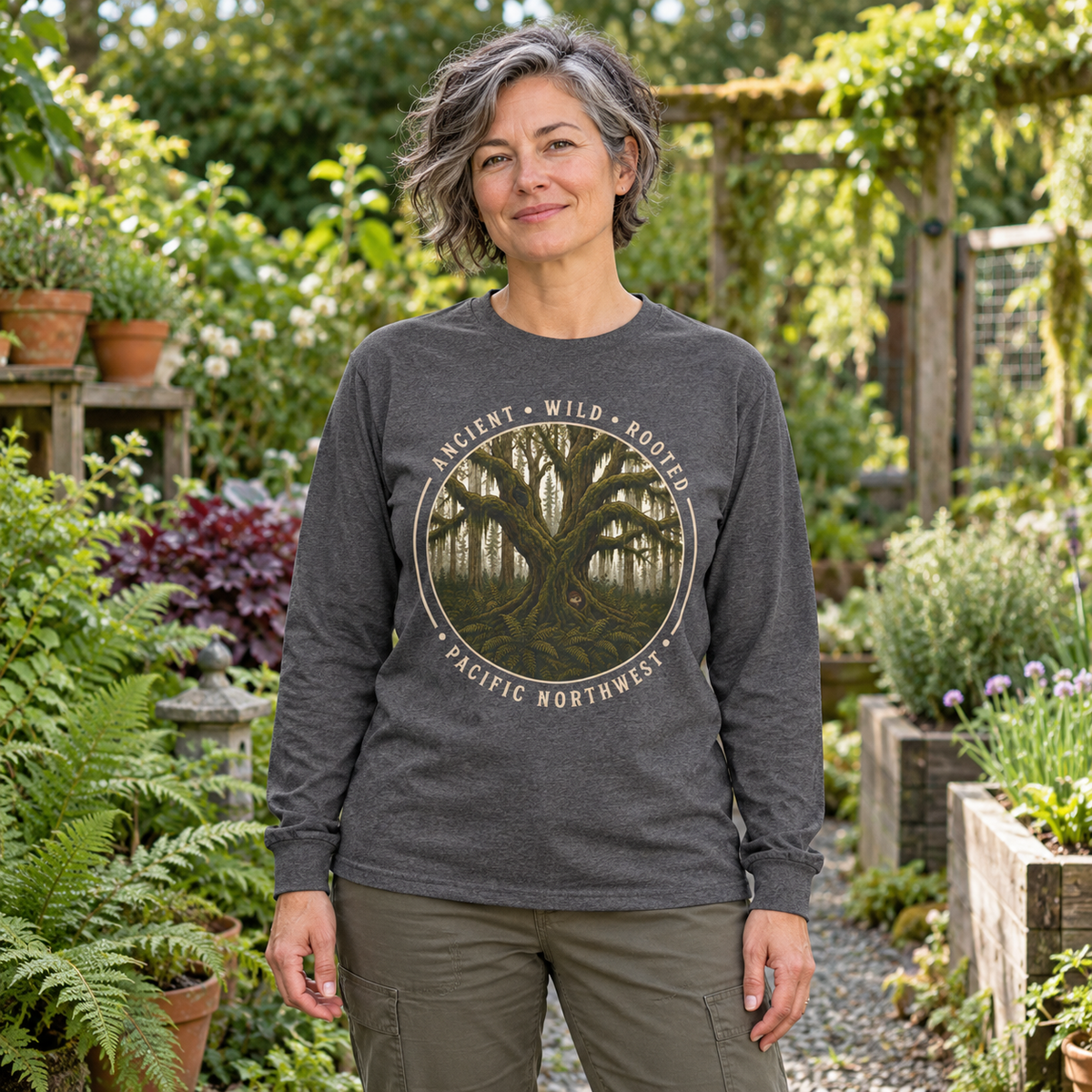 Pacific Northwest, Ancient, Wild, Rooted Long Sleeve T-Shirt