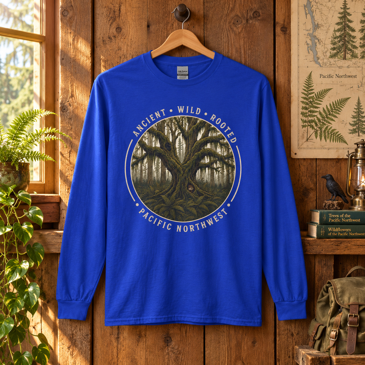 Pacific Northwest, Ancient, Wild, Rooted Long Sleeve T-Shirt