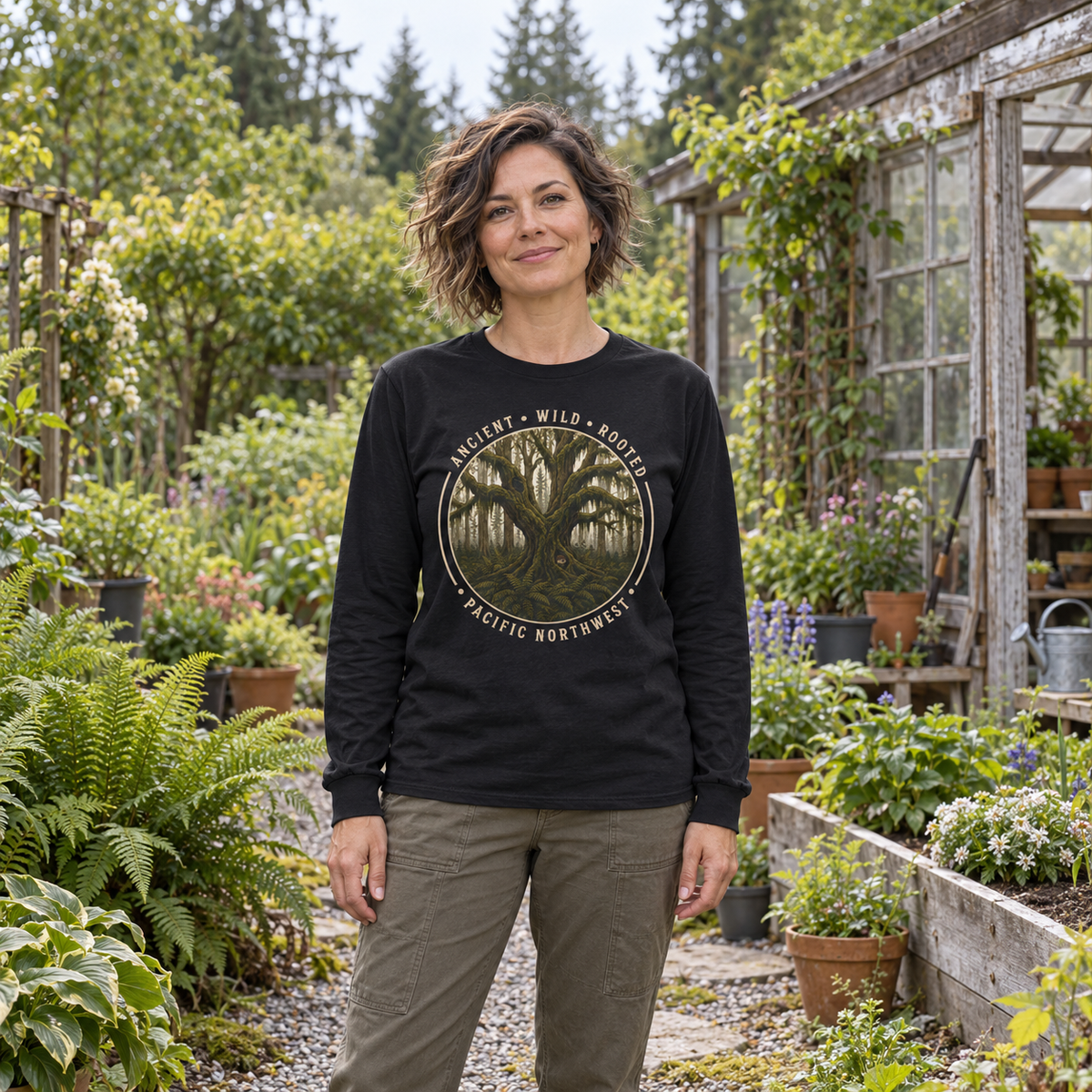 Pacific Northwest, Ancient, Wild, Rooted Long Sleeve T-Shirt