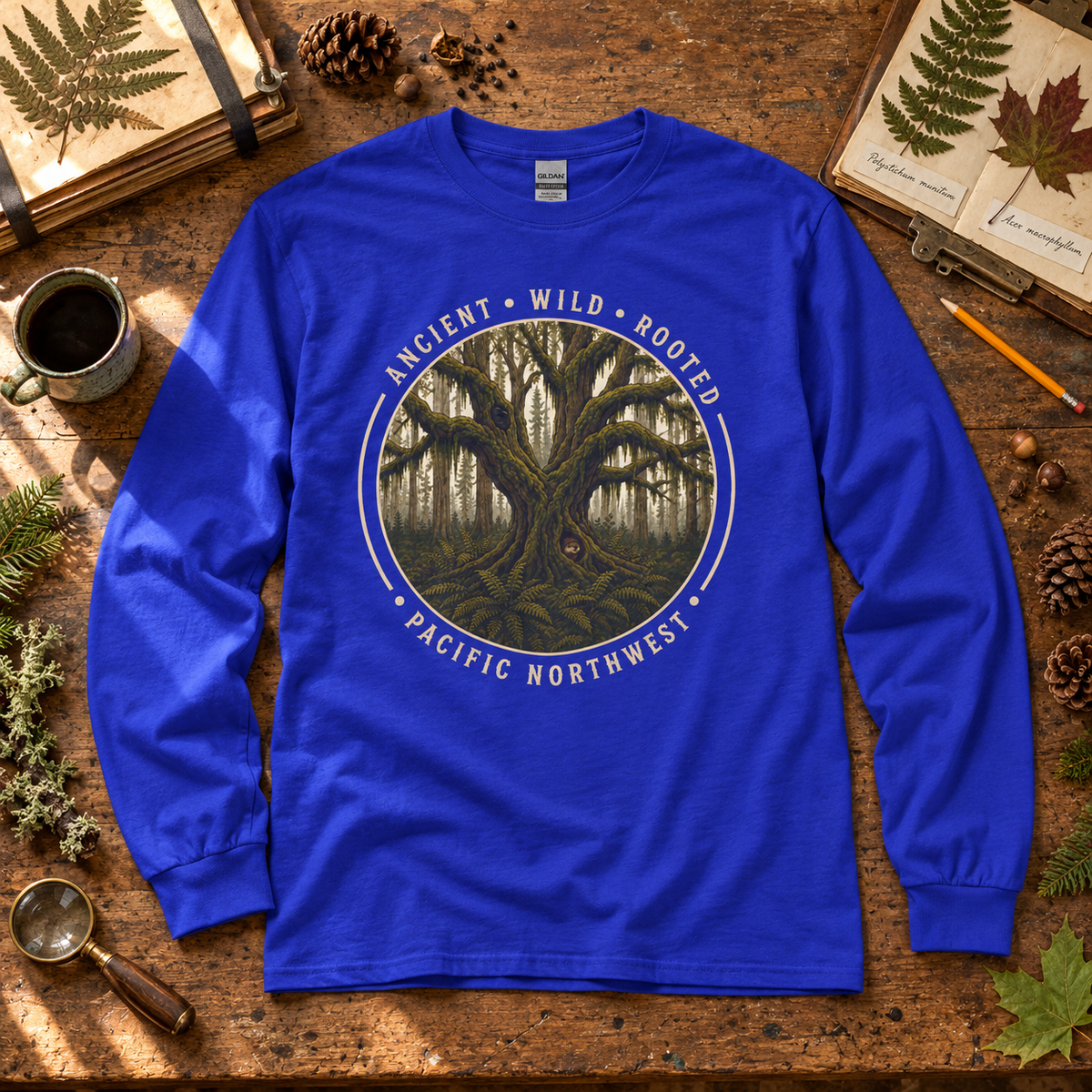 Pacific Northwest, Ancient, Wild, Rooted Long Sleeve T-Shirt