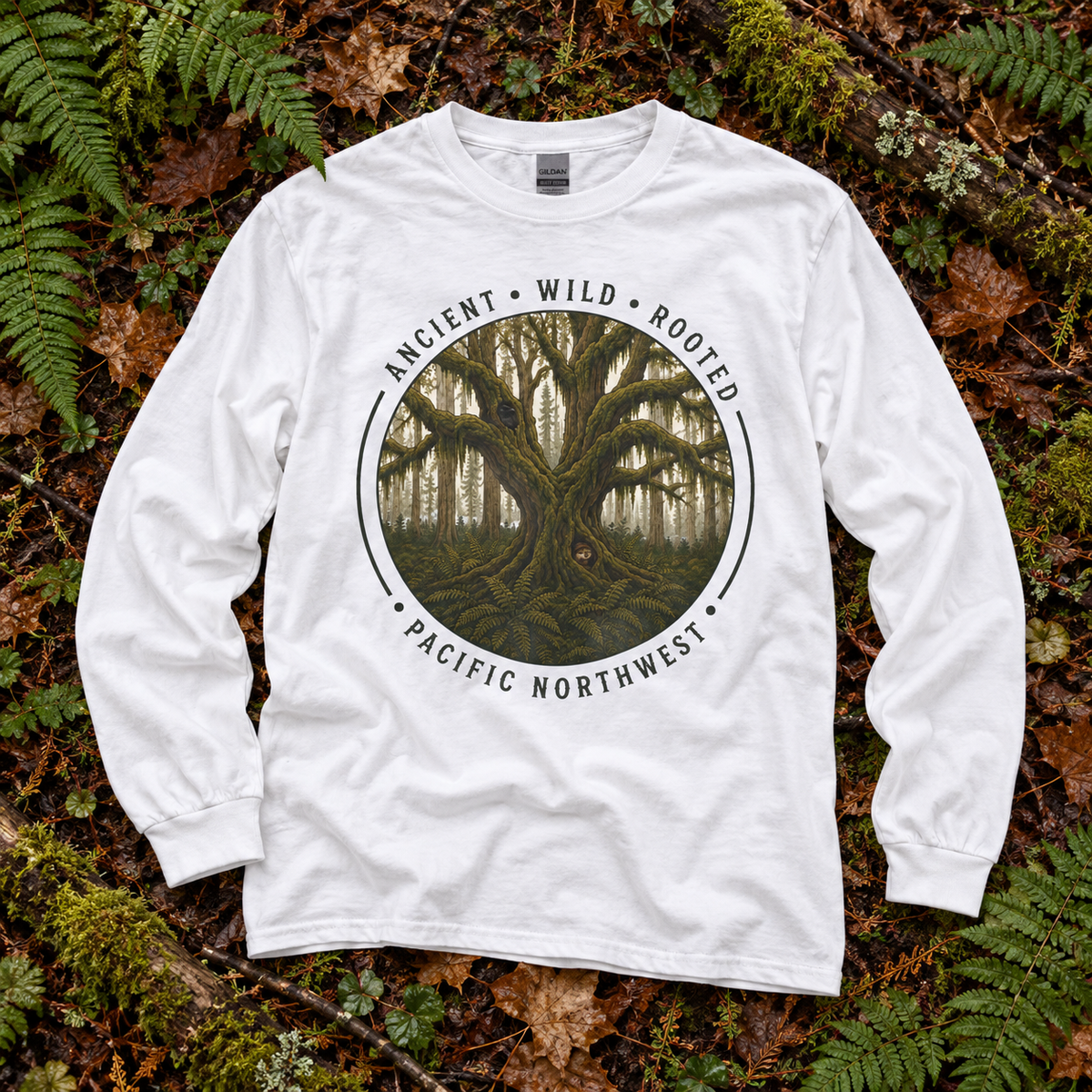 Pacific Northwest, Ancient, Wild, Rooted Long Sleeve T-Shirt