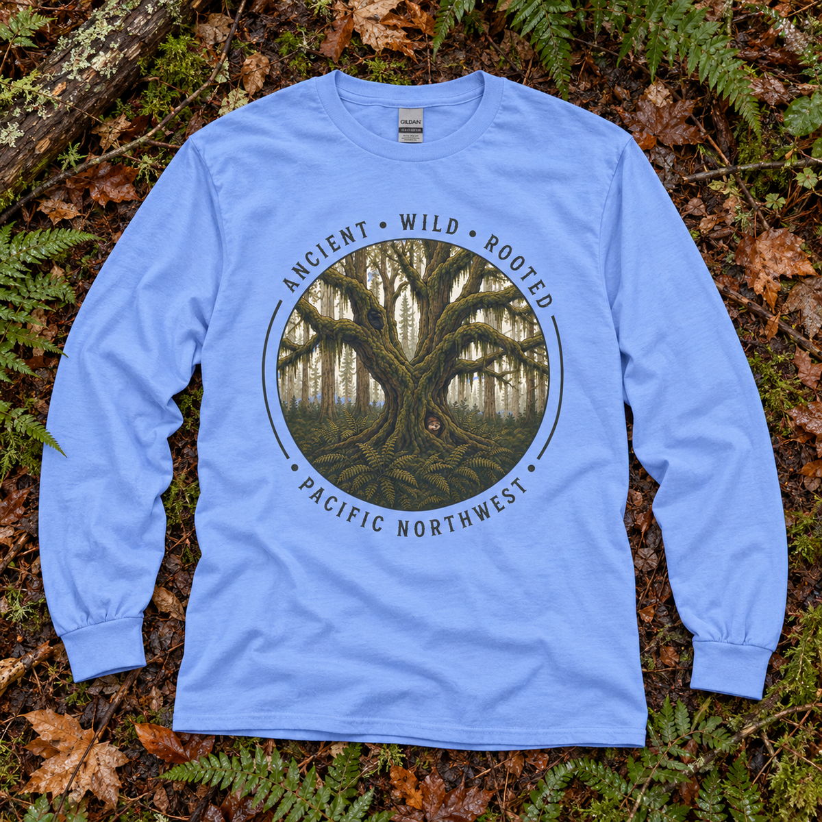 Pacific Northwest, Ancient, Wild, Rooted Long Sleeve T-Shirt