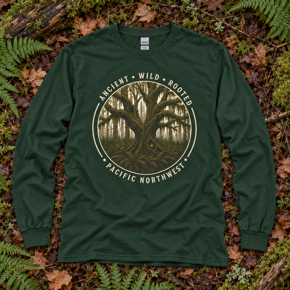 Pacific Northwest, Ancient, Wild, Rooted Long Sleeve T-Shirt