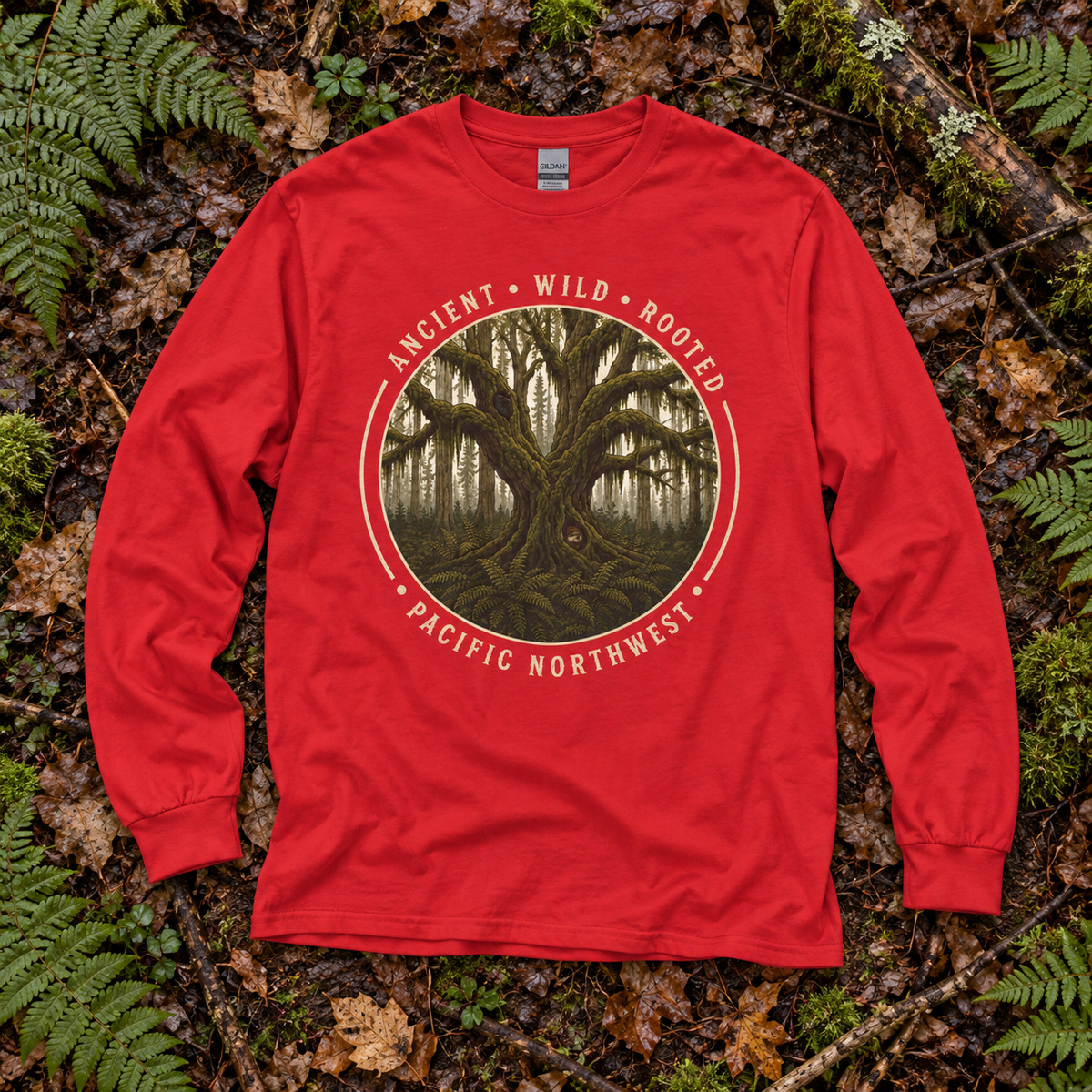 Pacific Northwest, Ancient, Wild, Rooted Long Sleeve T-Shirt