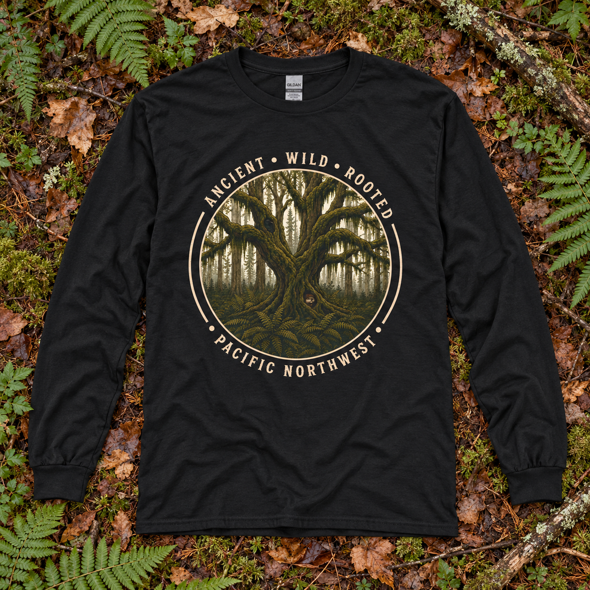 Pacific Northwest, Ancient, Wild, Rooted Long Sleeve T-Shirt