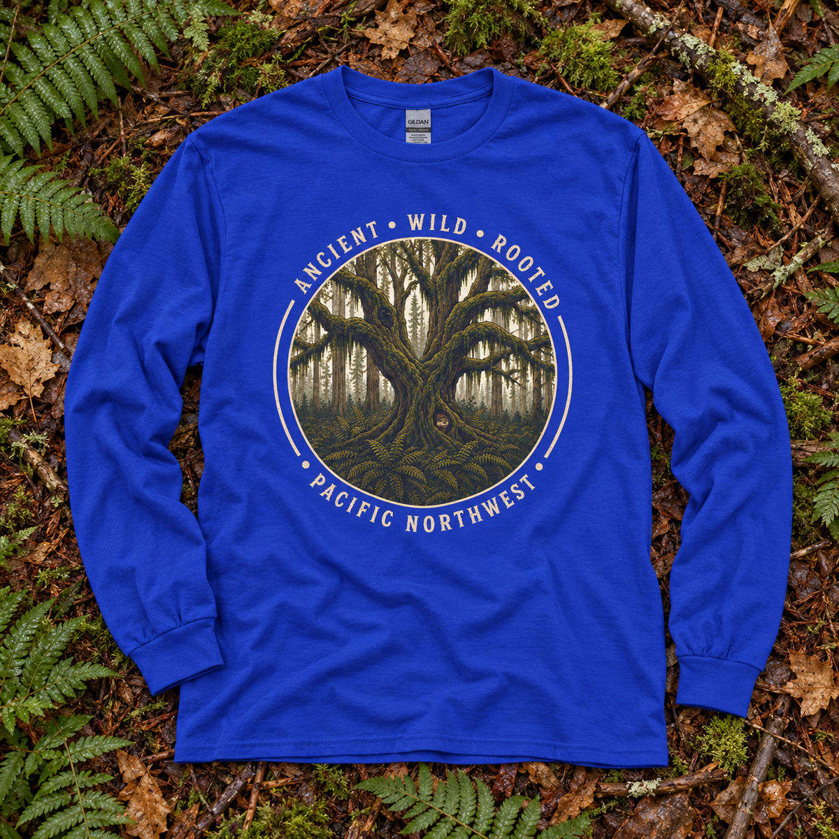 Pacific Northwest, Ancient, Wild, Rooted Long Sleeve T-Shirt
