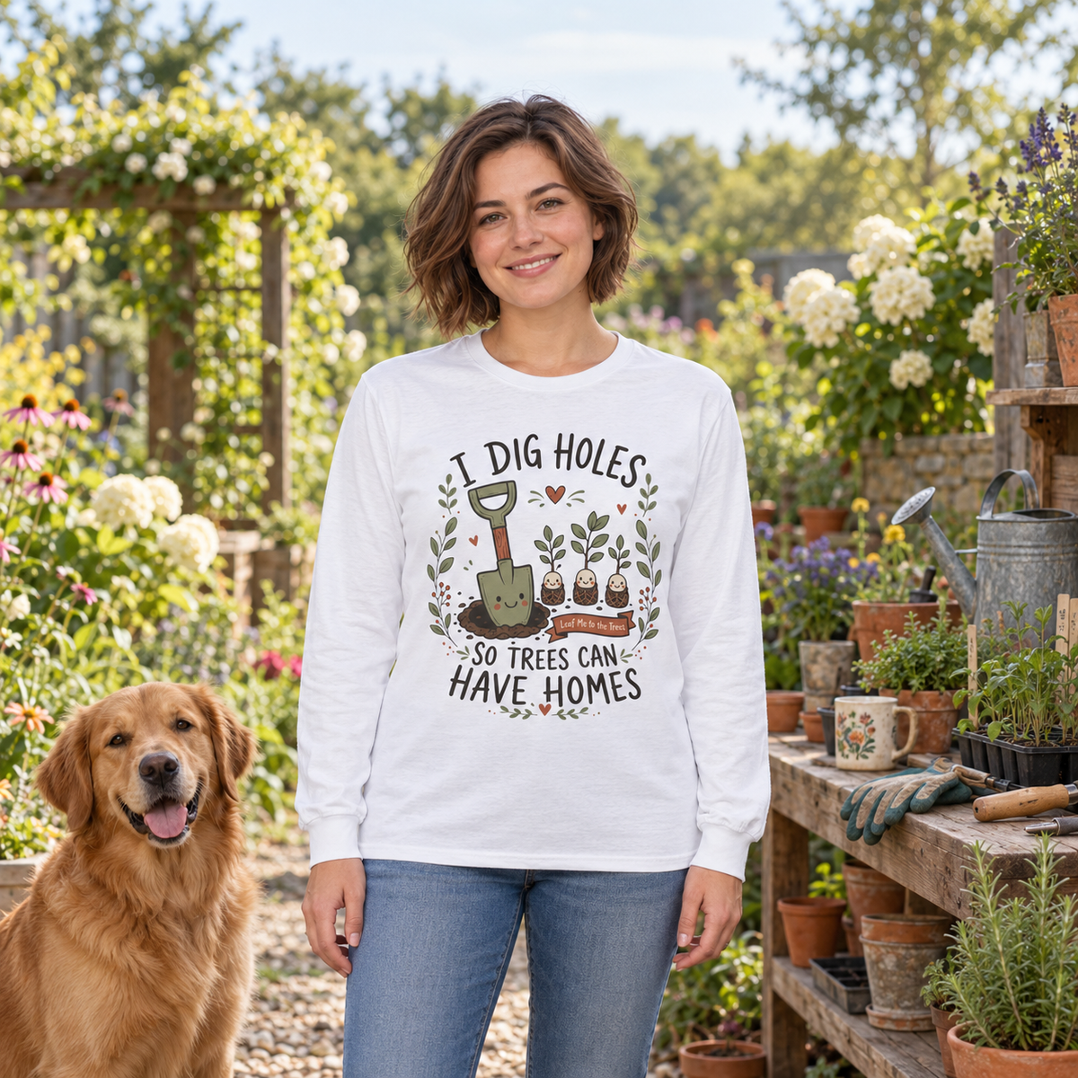 I Dig Holes, So Trees Can Have Homes Long Sleeve T-Shirt