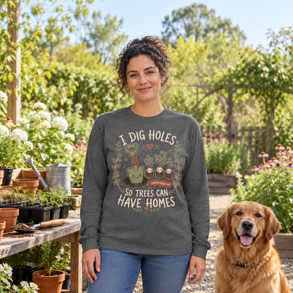 I Dig Holes, So Trees Can Have Homes Long Sleeve T-Shirt