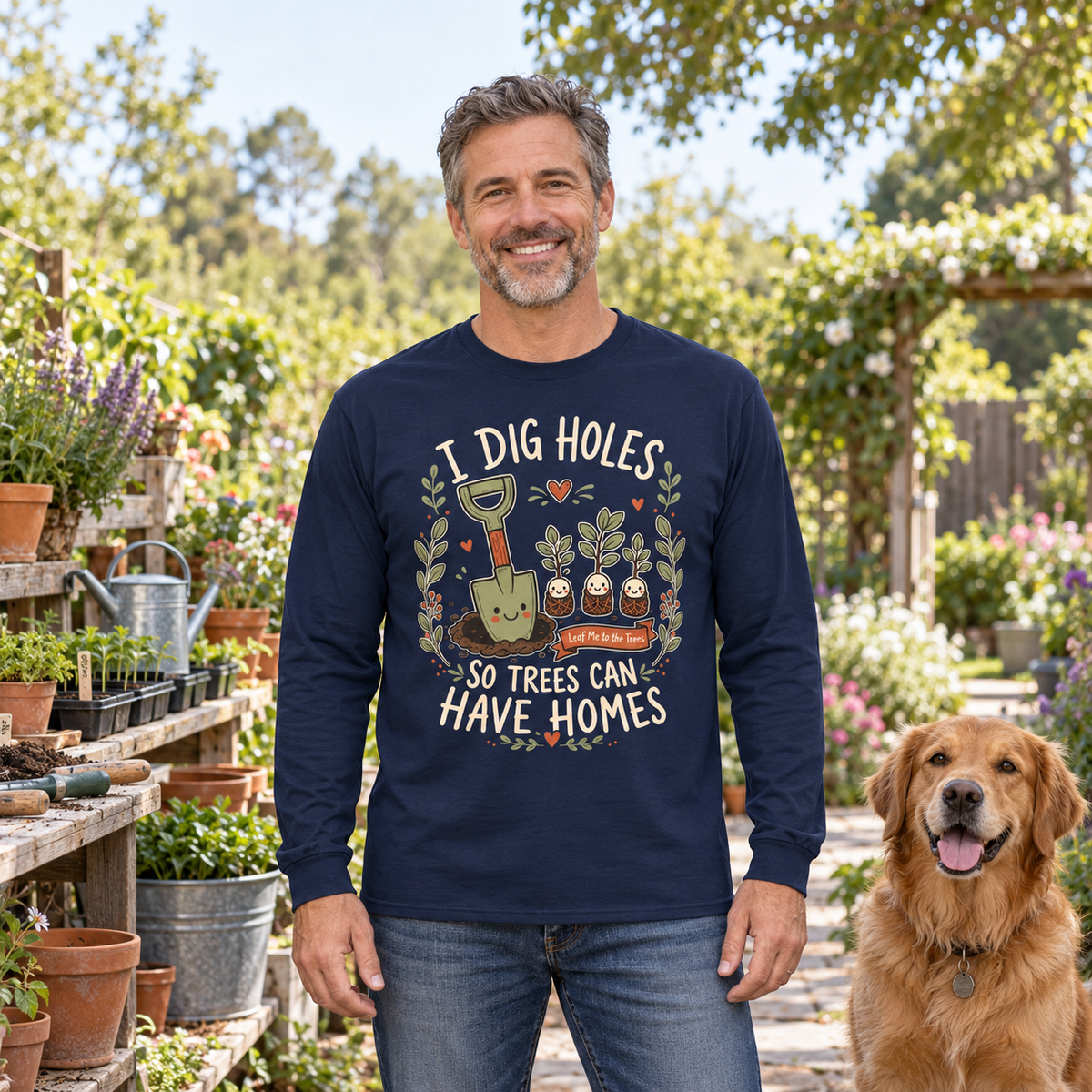 I Dig Holes, So Trees Can Have Homes Long Sleeve T-Shirt