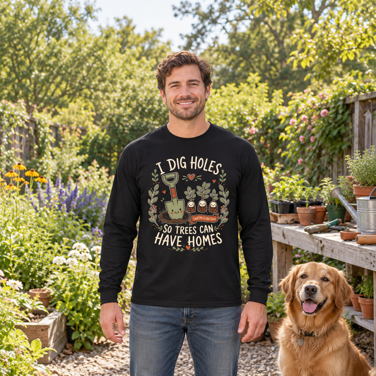 I Dig Holes, So Trees Can Have Homes Long Sleeve T-Shirt
