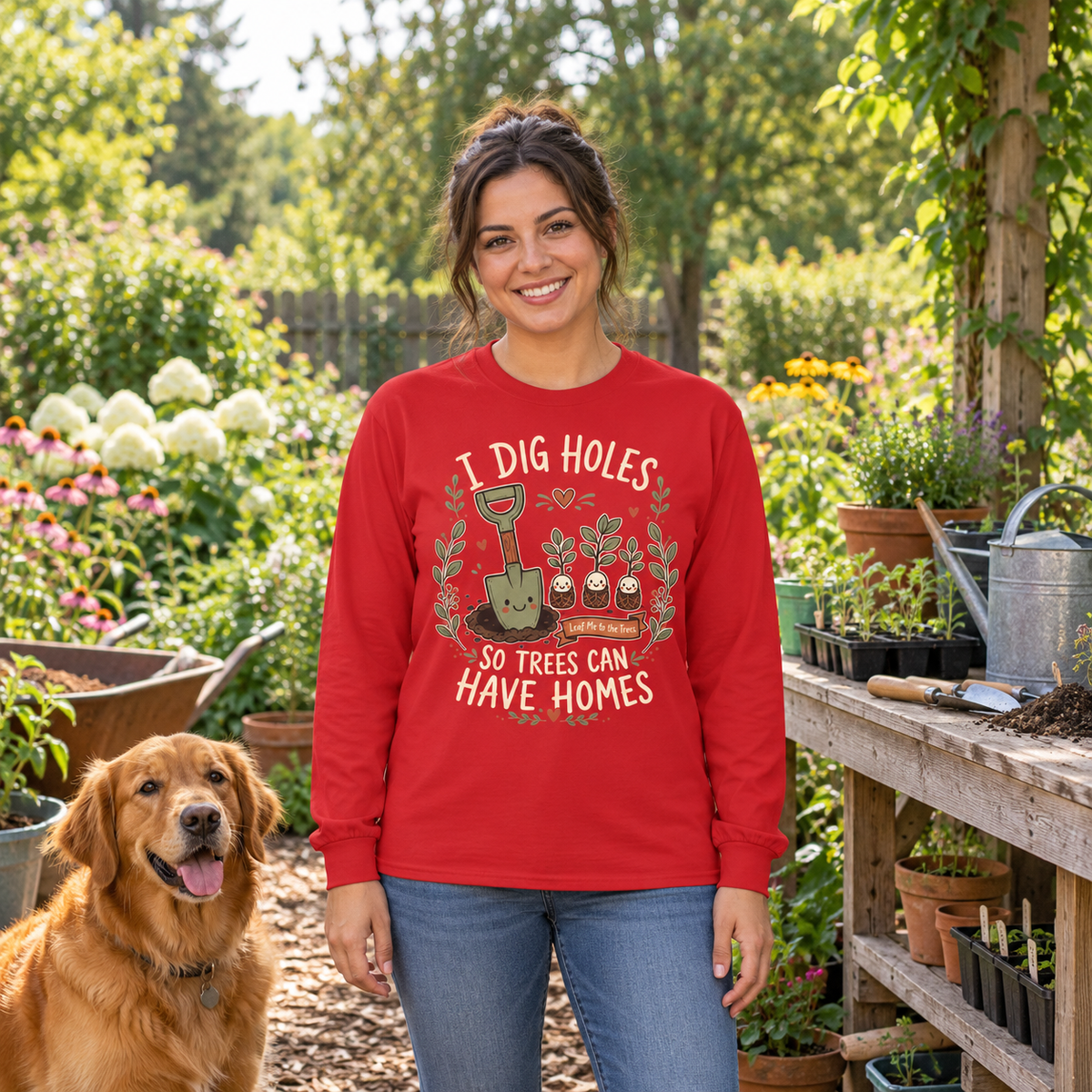 I Dig Holes, So Trees Can Have Homes Long Sleeve T-Shirt