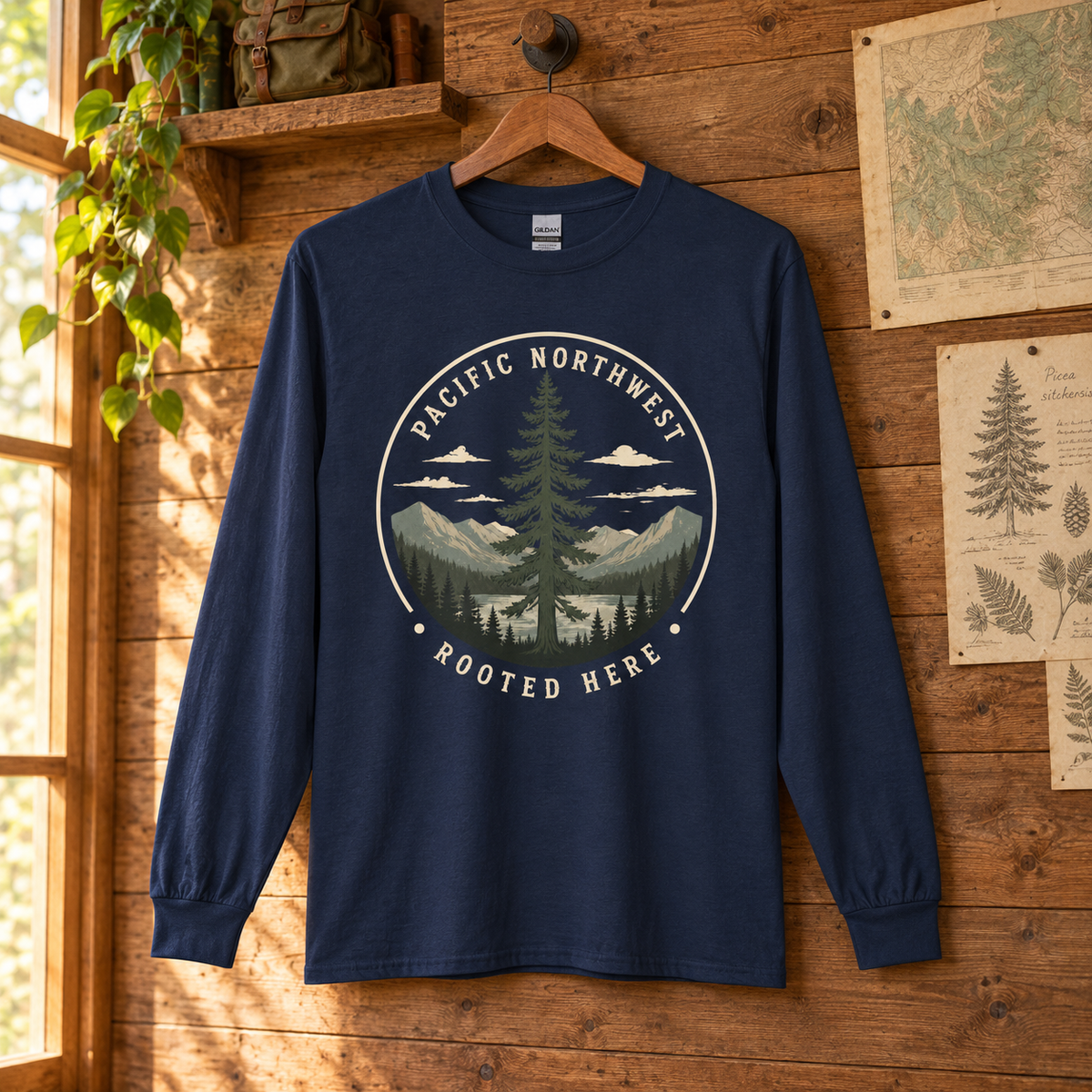 Pacific Northwest Rooted Here Long Sleeve T-Shirt