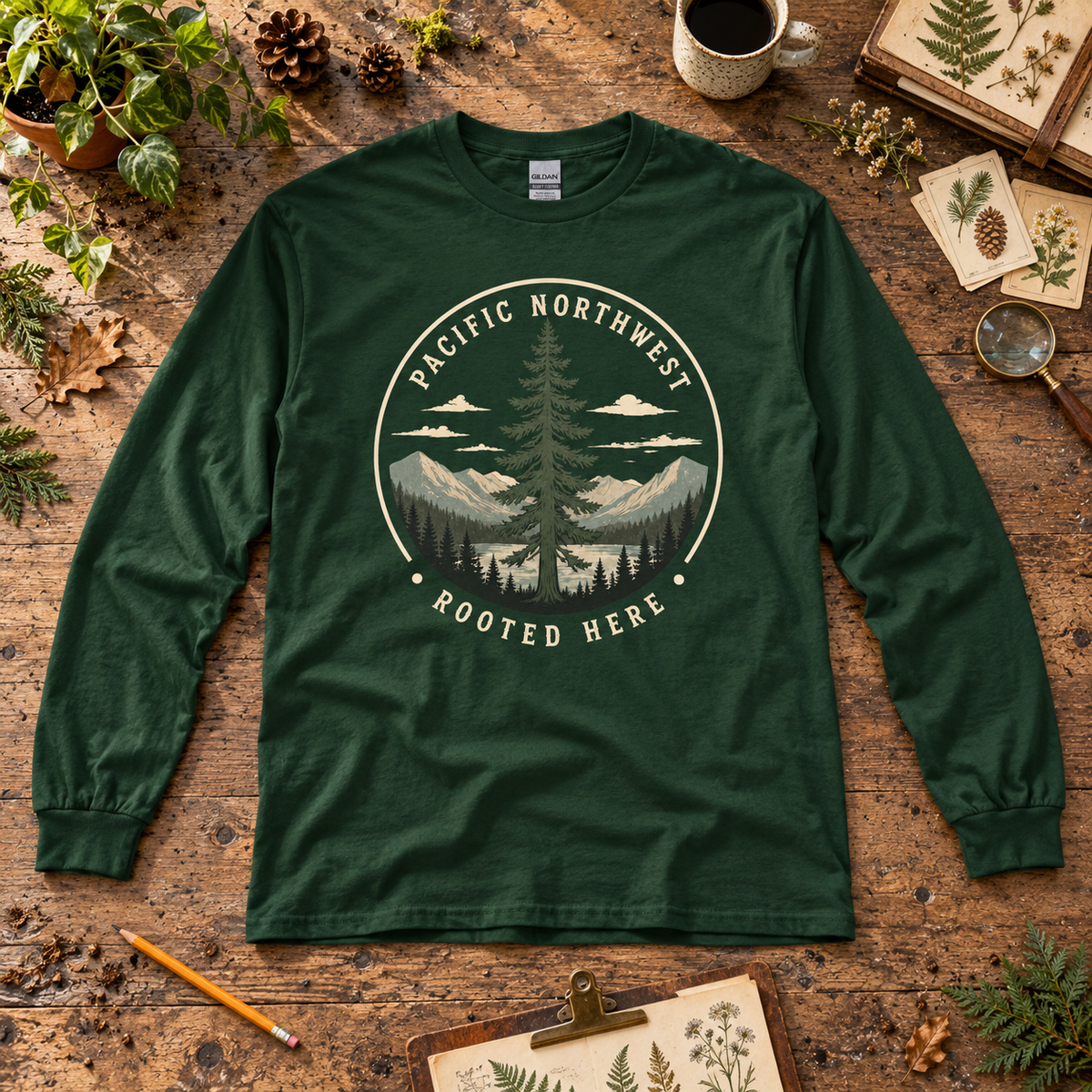 Pacific Northwest Rooted Here Long Sleeve T-Shirt