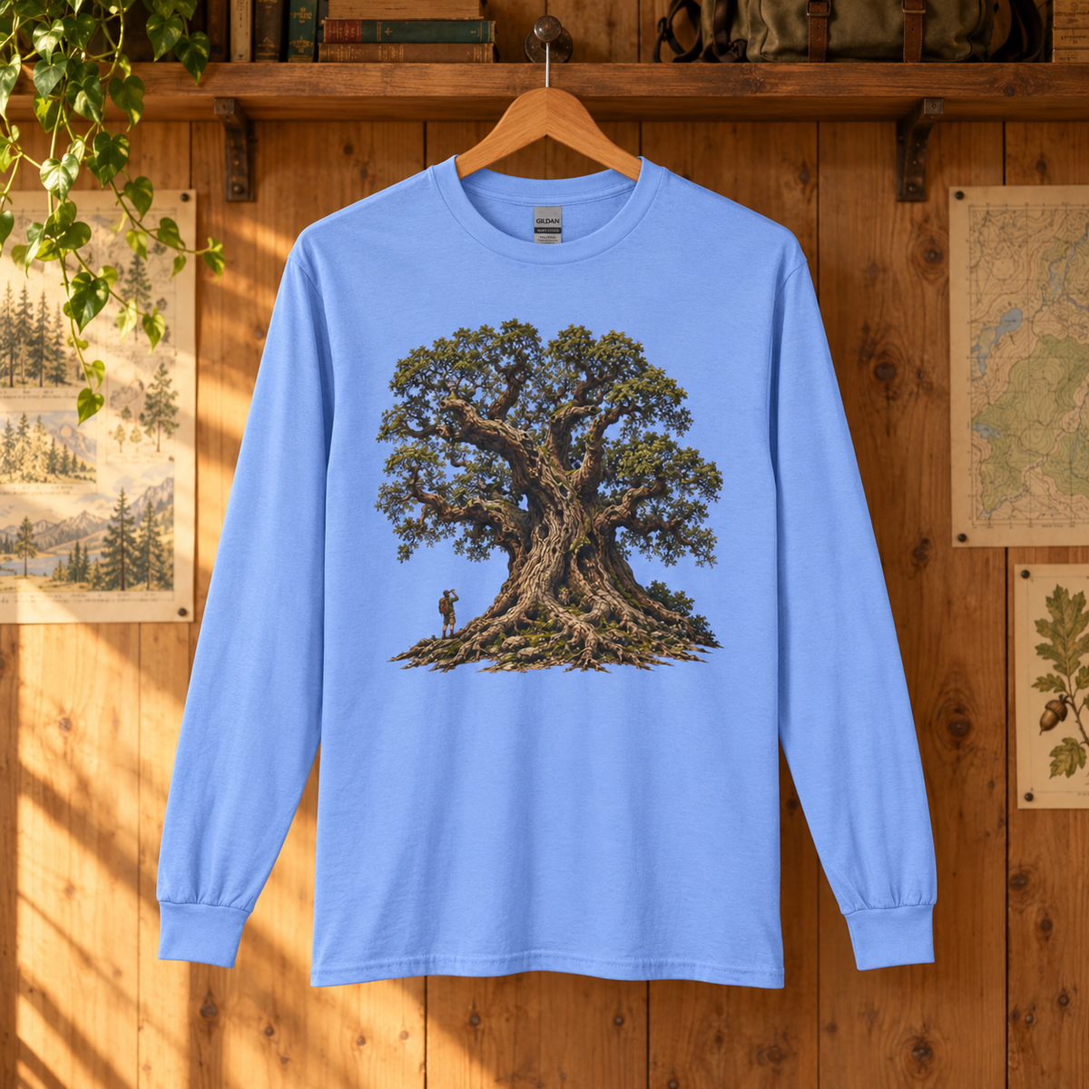 Giant Tree, Little Man Version 2 Long Sleeve T-Shirt