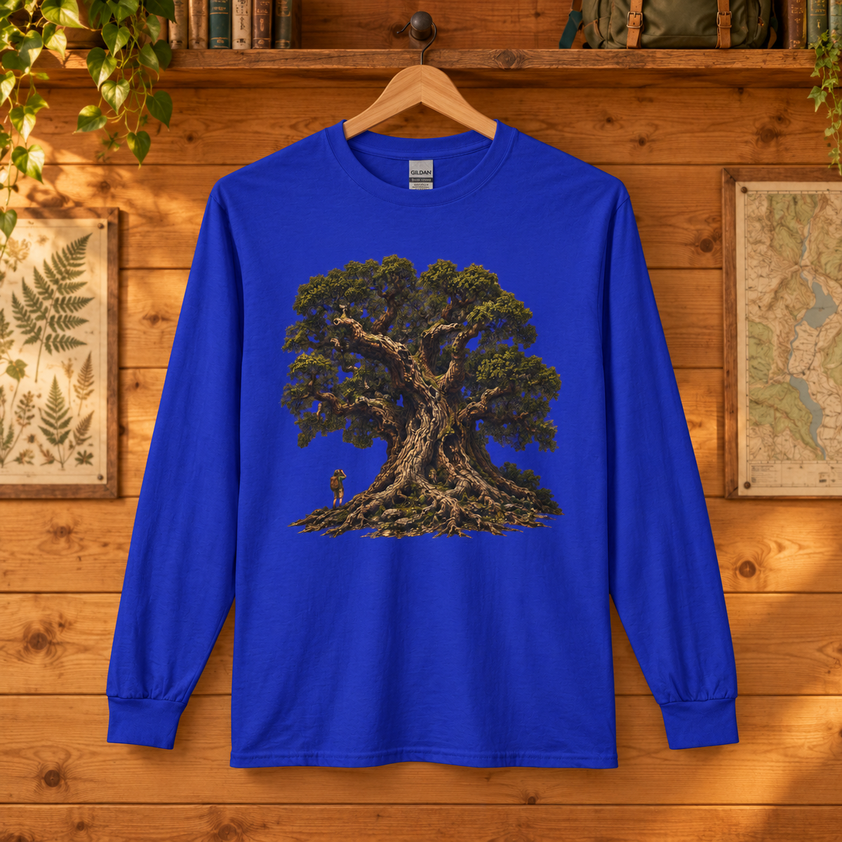 Giant Tree, Little Man Version 2 Long Sleeve T-Shirt