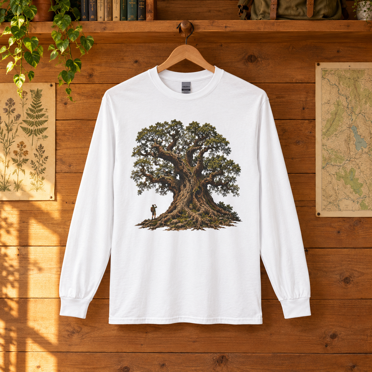 Giant Tree, Little Man Version 2 Long Sleeve T-Shirt