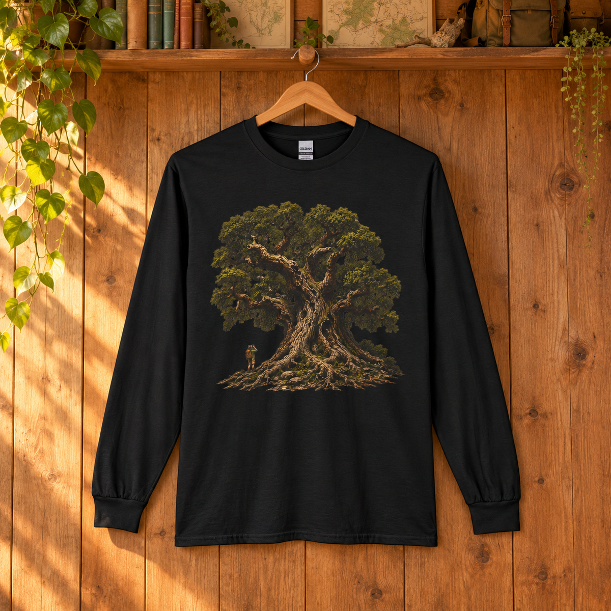 Giant Tree, Little Man Version 2 Long Sleeve T-Shirt
