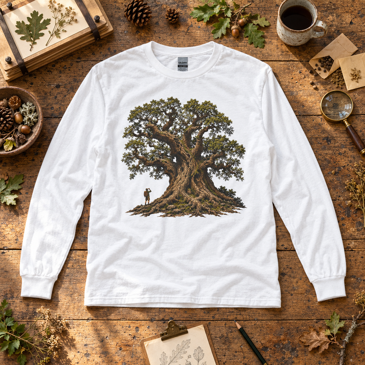 Giant Tree, Little Man Version 2 Long Sleeve T-Shirt