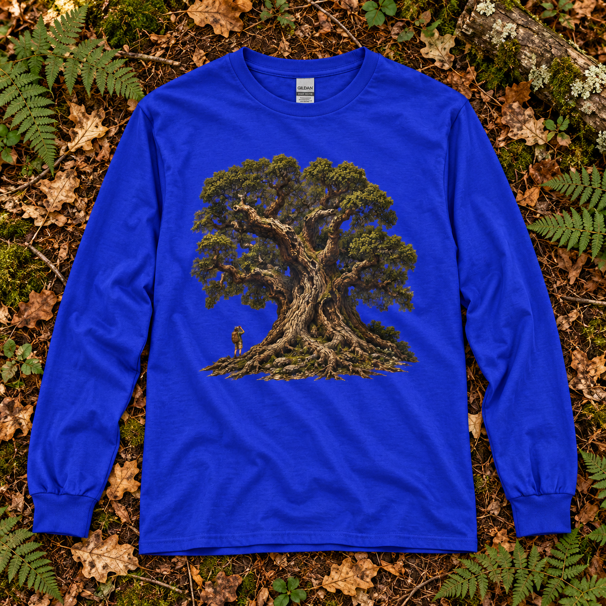 Giant Tree, Little Man Version 2 Long Sleeve T-Shirt