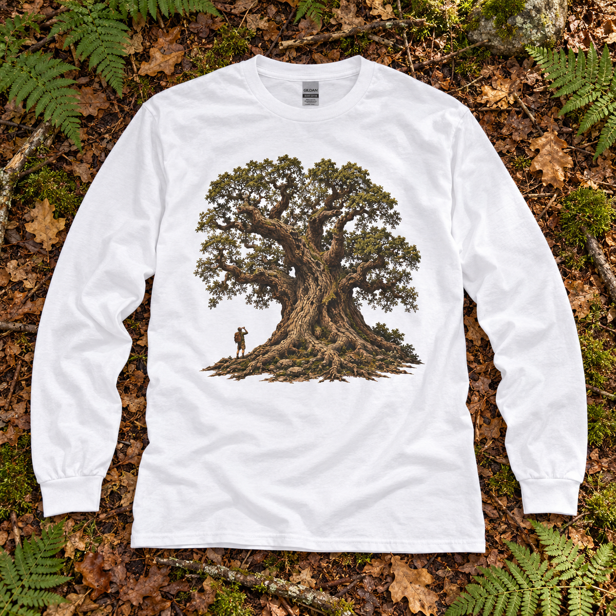 Giant Tree, Little Man Version 2 Long Sleeve T-Shirt