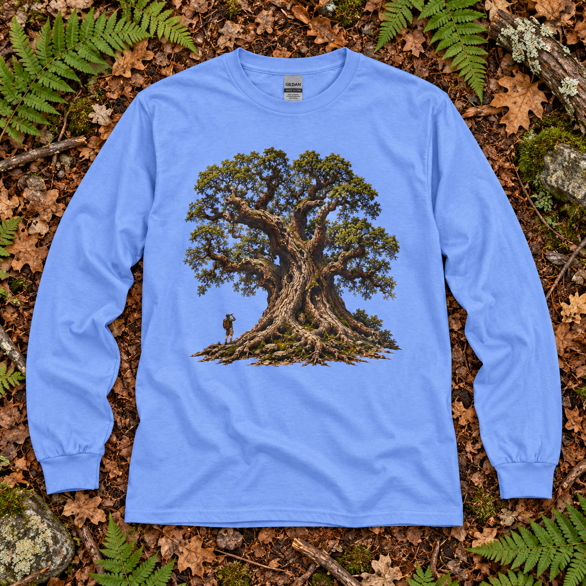 Giant Tree, Little Man Version 2 Long Sleeve T-Shirt