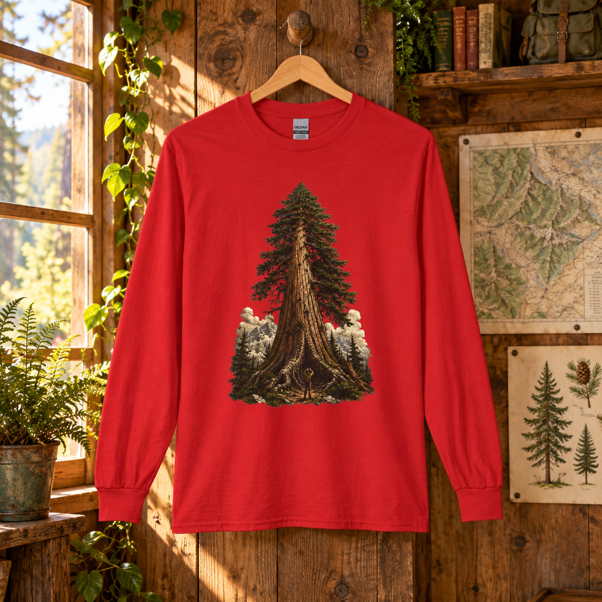 Giant Tree, Little Man Version 3 Long Sleeve T-Shirt