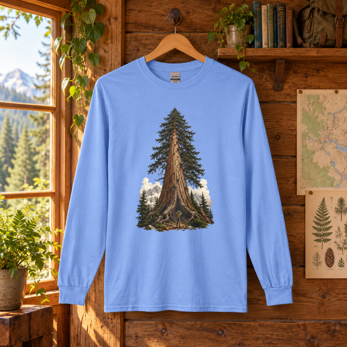 Giant Tree, Little Man Version 3 Long Sleeve T-Shirt
