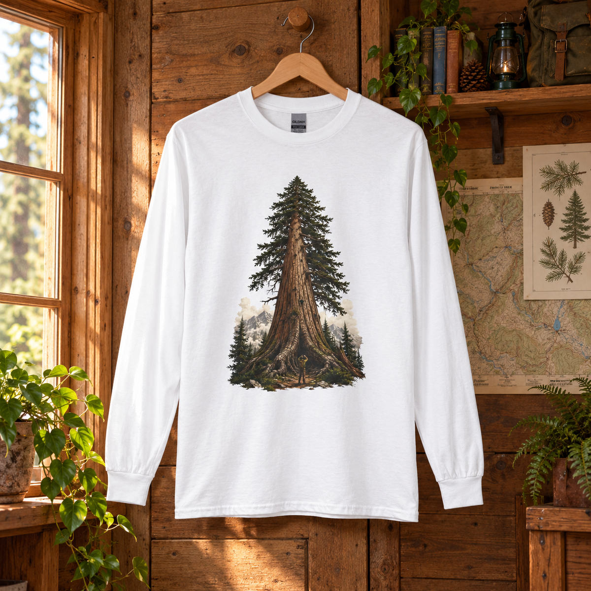 Giant Tree, Little Man Version 3 Long Sleeve T-Shirt
