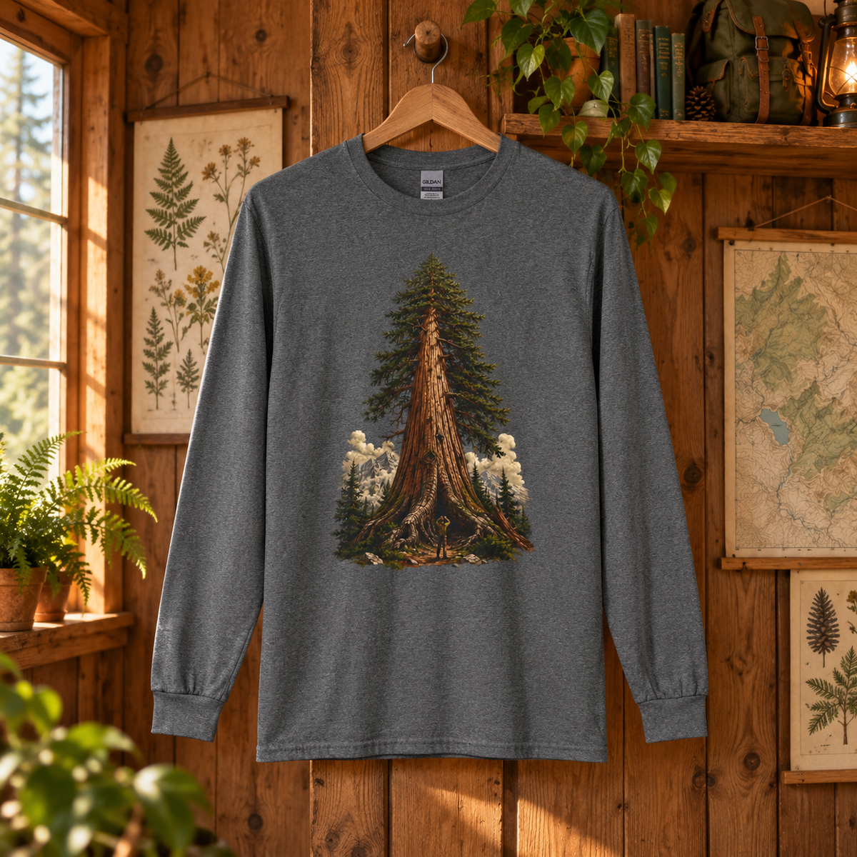 Giant Tree, Little Man Version 3 Long Sleeve T-Shirt