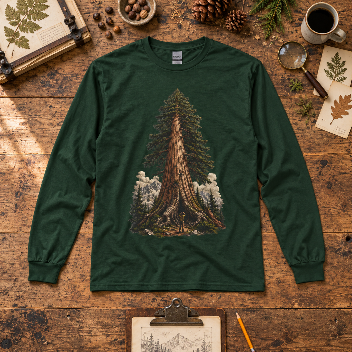 Giant Tree, Little Man Version 3 Long Sleeve T-Shirt