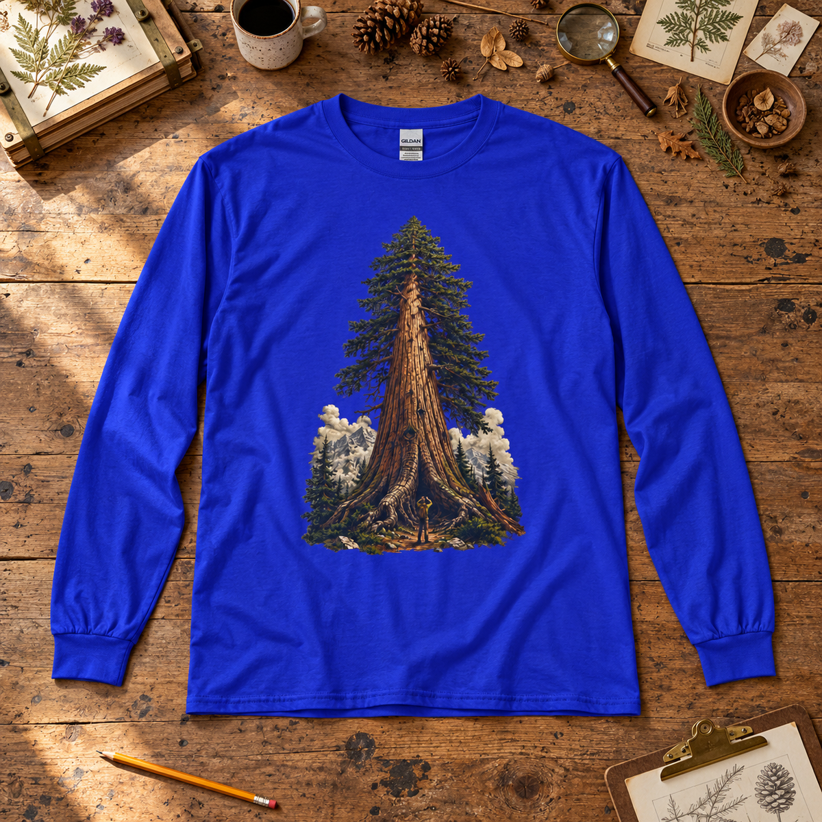 Giant Tree, Little Man Version 3 Long Sleeve T-Shirt