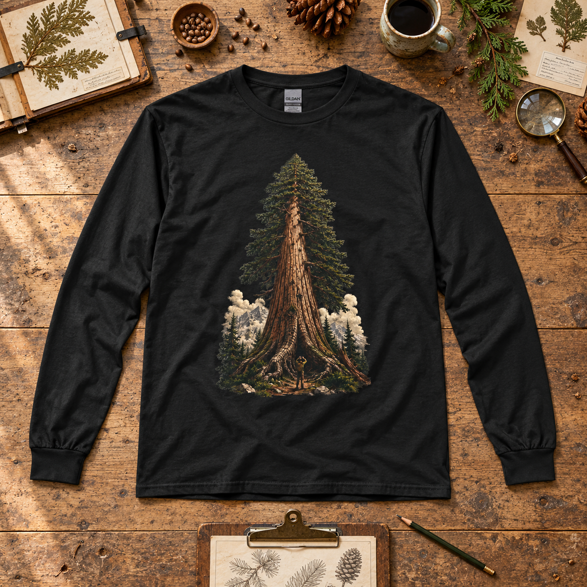 Giant Tree, Little Man Version 3 Long Sleeve T-Shirt