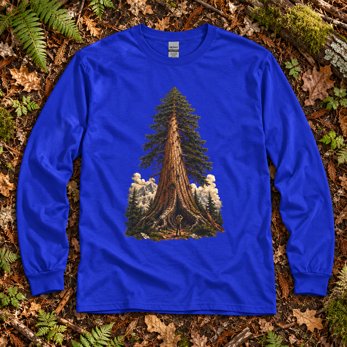 Giant Tree, Little Man Version 3 Long Sleeve T-Shirt