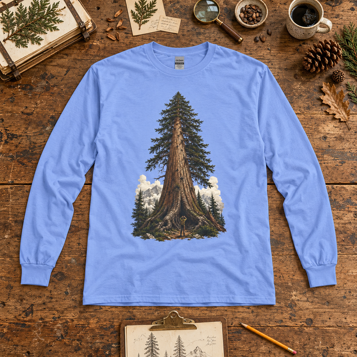 Giant Tree, Little Man Version 3 Long Sleeve T-Shirt