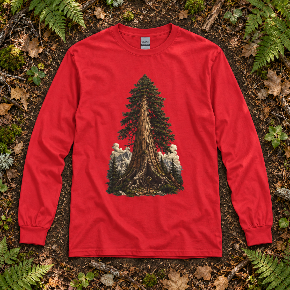Giant Tree, Little Man Version 3 Long Sleeve T-Shirt