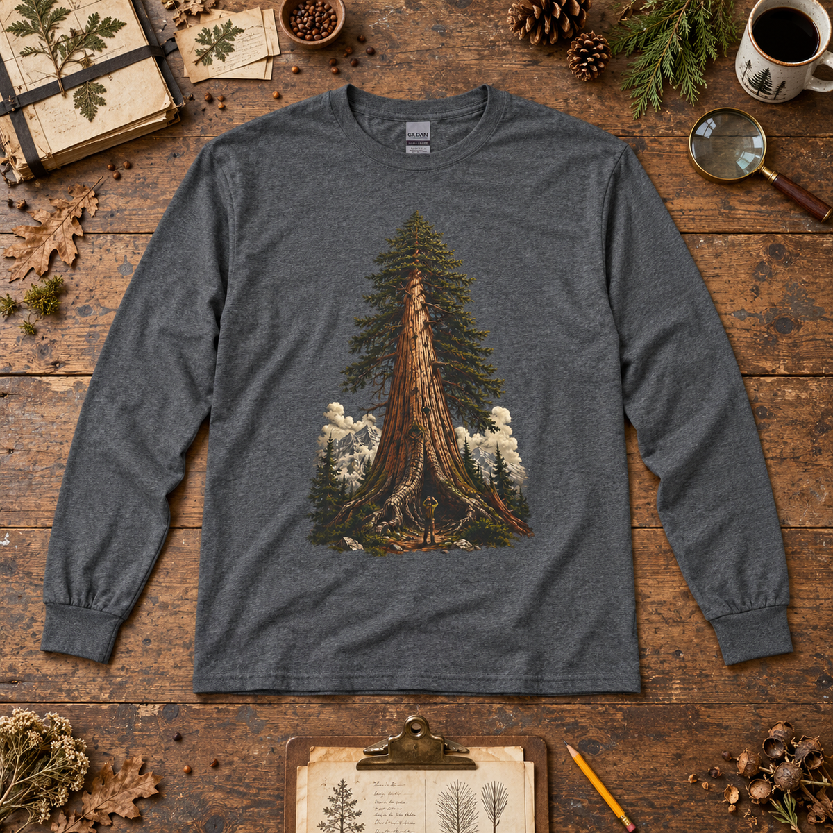 Giant Tree, Little Man Version 3 Long Sleeve T-Shirt