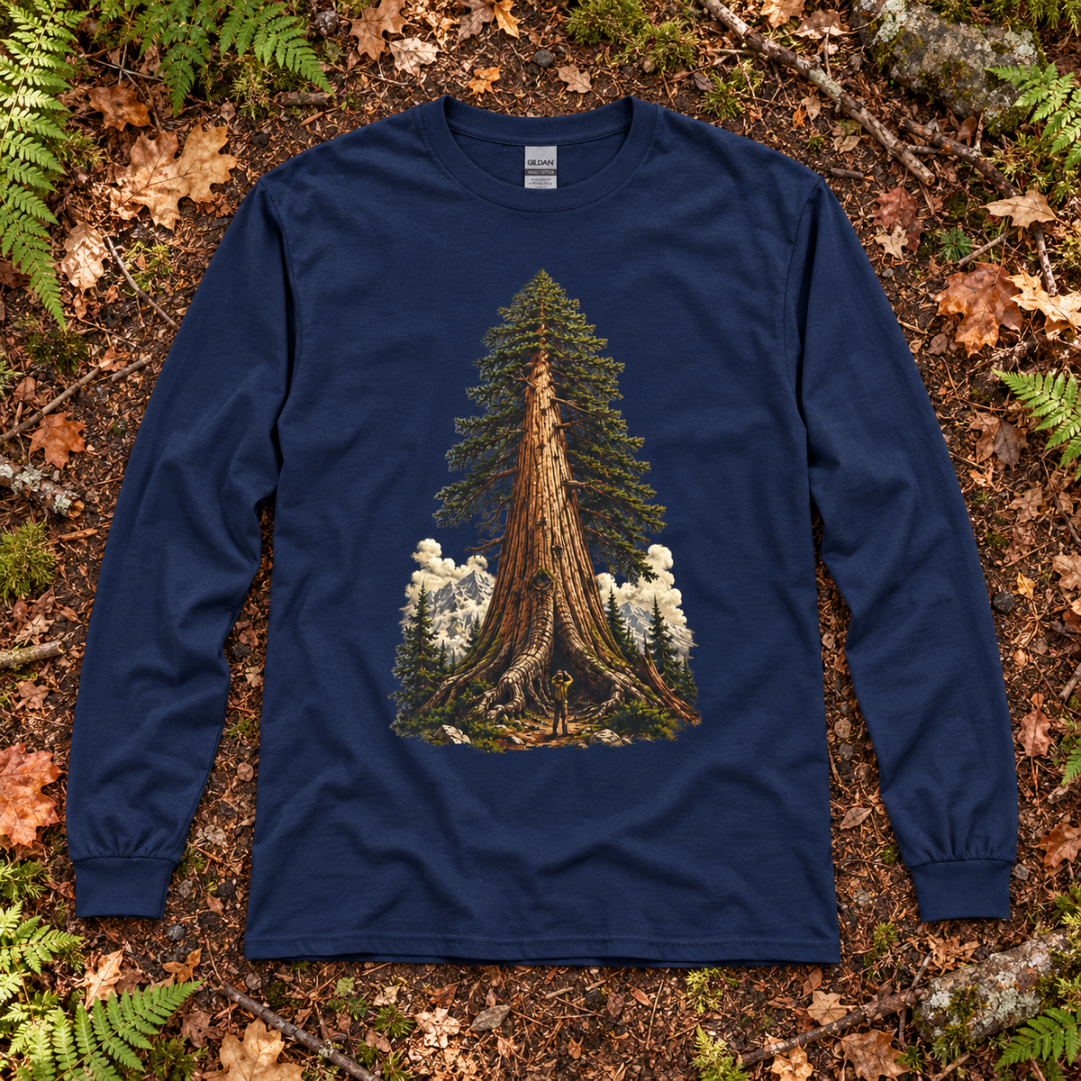 Giant Tree, Little Man Version 3 Long Sleeve T-Shirt