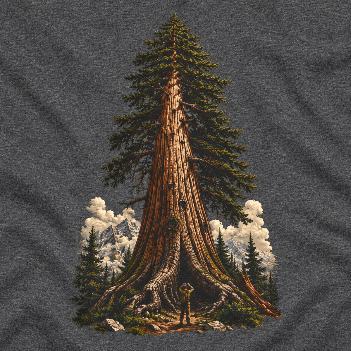Giant Tree, Little Man Version 3 Long Sleeve T-Shirt