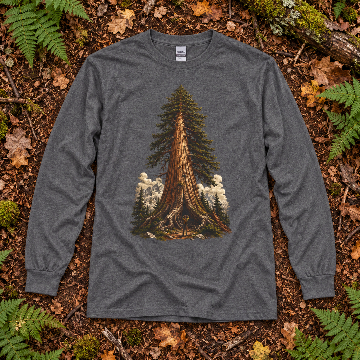 Giant Tree, Little Man Version 3 Long Sleeve T-Shirt