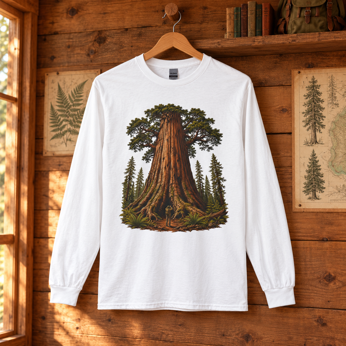Giant Tree, Little Man Version 1 Long Sleeve T-Shirt