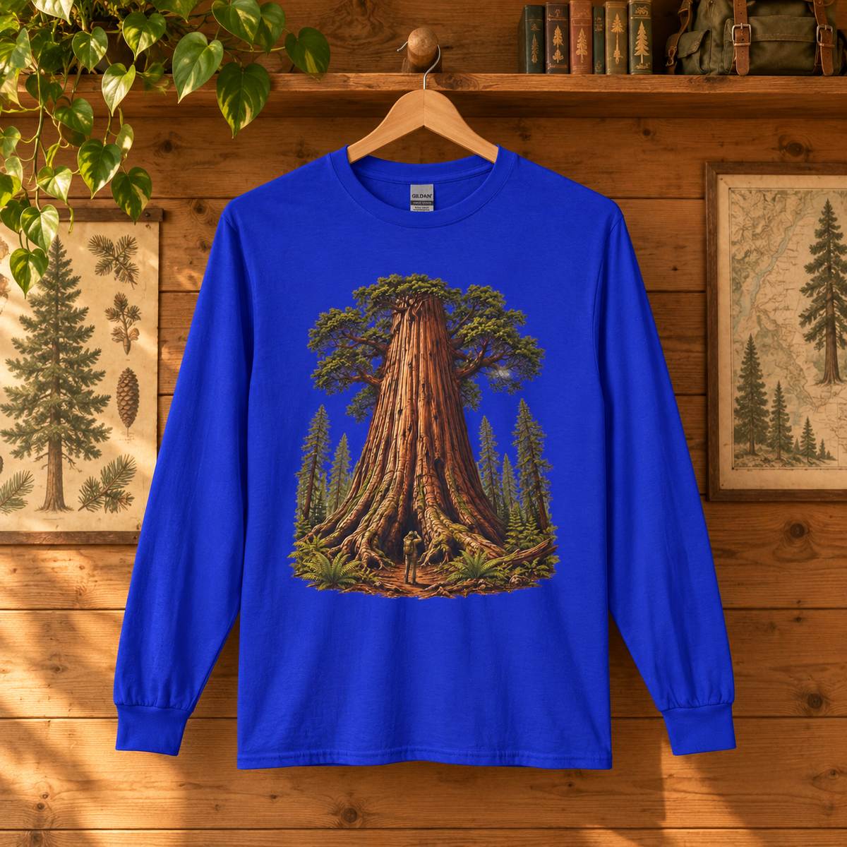 Giant Tree, Little Man Version 1 Long Sleeve T-Shirt
